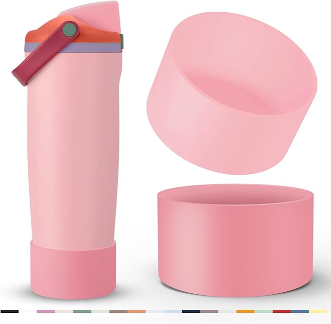2 Pcs Silicone Boot for Owala 40oz & 30oz FreeSip Sway Tumblers, Protective Bottom Bumper Anti-Slip Sleeve Accessories for FreeSip Sway Water Bottles, Dishwasher Safe and BPA Free