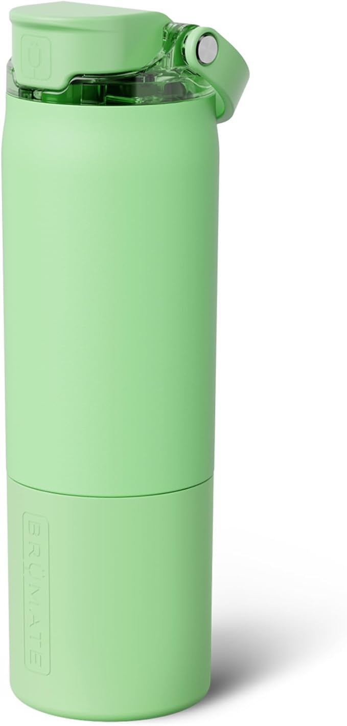 BrüMate Rise 25oz Water Bottle With 100% Leakproof Covered Silicone Straw | Insulated Stainless Steel Water Bottle | Cup-Holder Friendly | Fast Flow | Soft Sip Silicone Spout | BPA-Free (Kiwi)