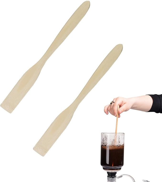 2 Pack Coffee Syphon Stir Stick Bamboo Syphon Coffee Maker Stirrers Wooden Stirring Spoon for French Press Coffee Maker Coffee Travel Mug To-Go Coffee Cups Tabletop Glass Siphon Pot Brewer
