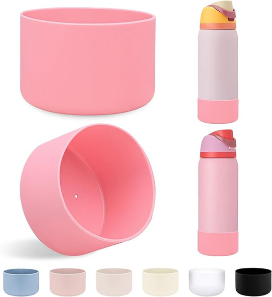 2Pcs Silicone Boot Sleeve for Owala Water Bottle FreeSip Twist and Flip Protective Silicone Bottom Base Bumper for Owala Flask Water Bottle BPA Free, Anti-Slip