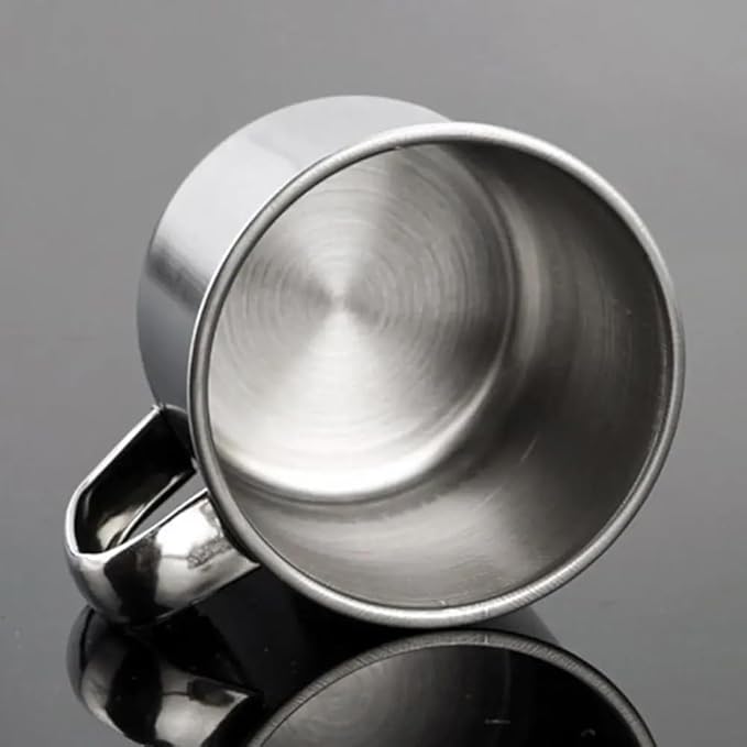 Liang baobao Stainless Steel Coffee Mugs 6oz Cups with Handle Set of 10 for Drinking Tea, Latte Espresso, Juice or Water