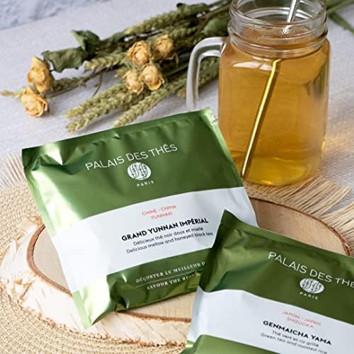Palais des Thés Green Tea - Organic Grand Yunnan Imperial Blend - Premium Chinese Green Tea Bags, Serves 20 Cups