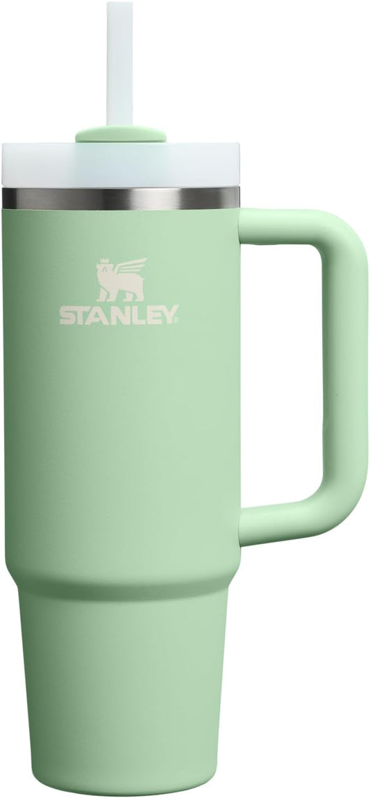 STANLEY Quencher H2.0 Tumbler with Handle and Straw 30 Fluid Ounces | Flowstate 3-Position Lid | Cup Holder Compatible for Travel | Insulated Stainless Steel Cup | BPA-Free | Pistachio