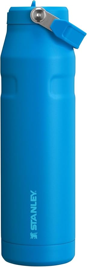 Stanley IceFlow Flip Straw 2.0 Water Bottle 36 OZ | Built-In Straw with Larger Opening | Lightweight & Leak-Resistant | Insulated Stainless Steel | BPA-Free | Azure