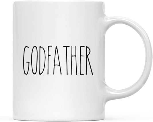 Andaz Press Simple Rustic Farmhouse Kitchen Decor 11oz. Ceramic Coffee Tea Mug Gift, Godfather, 1-Pack, Birthday Christmas Gift Ideas for Family, Friends