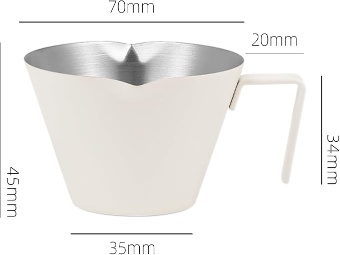 MHW-3BOMBER Espresso Measuring Cups, Double Spouts Stainless Steel Espresso Pour Cup, Espresso Shot Cups with Handle Scale, Metal Measuring Cups with V-Shaped Mouth, 3.4OZ/100ML Pink G5669-OS