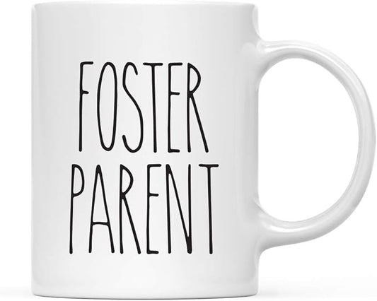 Andaz Press Simple Rustic Farmhouse Kitchen Decor 11oz. Ceramic Coffee Tea Mug Gift, Foster Parent, 1-Pack, Birthday Christmas Gift Ideas for Family, Friends