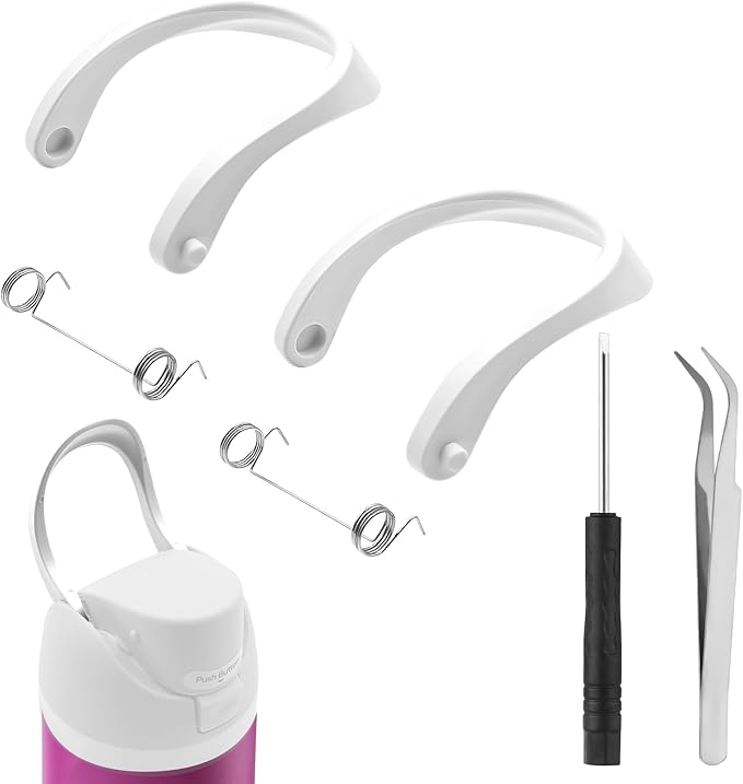 2pcs Handles for Owala FreeSip 24oz 32oz, Water Bottle Cap Carry Loop Handle, Replacement Parts for Owala Cup 16/25/40oz Easy Bottle Top Lid Cap Replacement Accessories, BPA-Free (White)