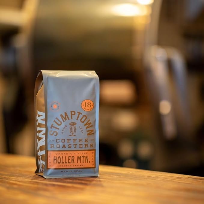 Stumptown Coffee Roasters, Medium Roast Organic Whole Bean Coffee, 100% Arabica Coffee - Holler Mountain 18 Ounce Bag with Flavor Notes of Citrus Zest, Caramel and Hazelnut