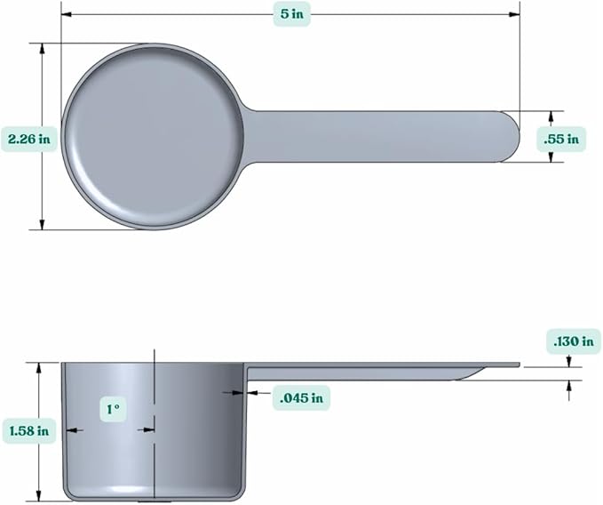 Supplement and Supply 3/8 Cup (3 Oz. | 6 Tbsp | 90 mL) Long Handle Scoop for Coffee, Protein Powder, Pet Food, Spices, Grains, Dry Goods – Food-Grade BPA-Free Plastic Measuring Spoon (Pack of 1)