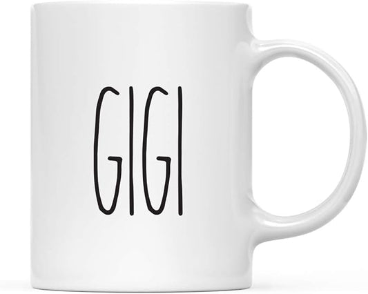 Andaz Press Simple Rustic Farmhouse Kitchen Decor 11oz. Ceramic Coffee Tea Mug Gift, Gigi, 1-Pack, Birthday Christmas Gift Ideas for Family, Friends