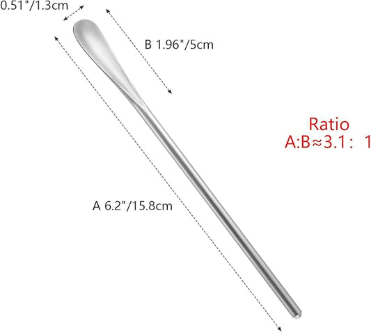 6.2Inch/15.8cm Coffee Stirrers Spoon,Silver Stainless Steel 304# Coffee Stir Sticks,Round Solid Handle Cocktail Beverage Iced Tea Stirring Stick,Drink Mixing Spoon,Set of 4