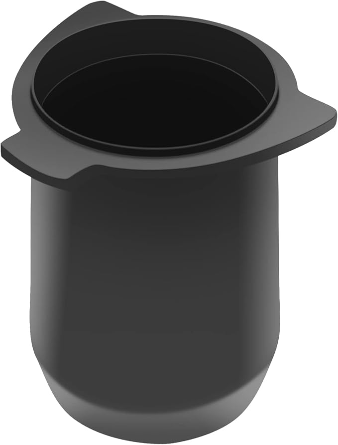 54mm Espresso Dosing Cup for Portafilter, Matte Black Grounds Cup with Grinder-Activating Ring, Easy Transfer & Less Mess, Compatible with 54mm Breville Portafilters