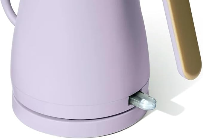 Electric Gooseneck Kettle 1 Liter 1200W, Stainless Steel, Pour Over Coffee Tea, Auto Shut-Off, 360° Cordless Power Base (Lavender)