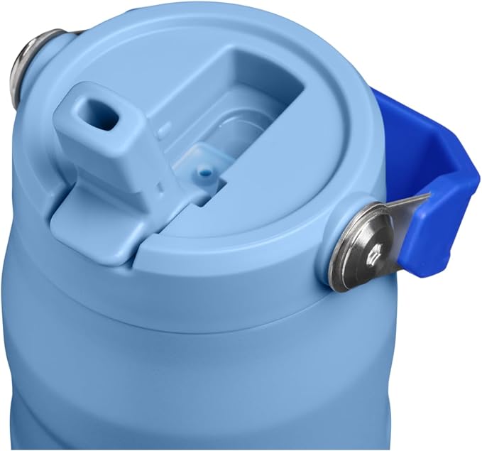 Stanley IceFlow Flip Straw 2.0 Water Bottle 24 OZ | Built-In Straw with Larger Opening | Lightweight & Leak-Resistant | Insulated Stainless Steel | BPA-Free | Blue Sky