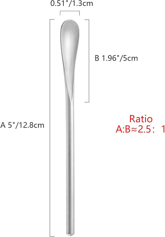16-Pack 5" / 12.8cm Stainless Steel Long Handle Stirring & Mixing Spoon – Reusable Bar Tool for Coffee, Tea, Iced Drinks & Cocktails
