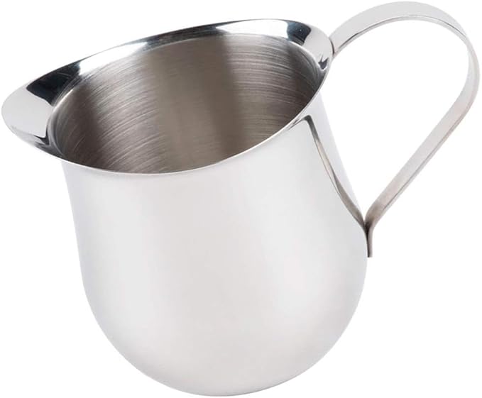 Betolla 8 oz Stainless Steel Bell Creamer – Bell-Shaped Mini Pitchers for Serving Cream, Milk, Syrups & More