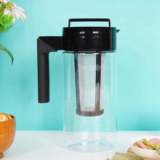 1 Piece 2000Ml Cold Brew Iced Coffee Maker Airtight Seal Handle Coffee Kettle As Shown Plastic Non-Slip Handle Coffee Kettle
