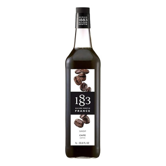 1883 Coffee Syrup for Drinks, Made in France, 1 Liter Glass Bottle