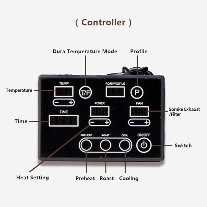 OENKKC 500g Automatic Coffee Roaster Machine for Home Use With Smoke Filter Suitable for Light Roasting The Smoke Pipes Suitable for Medium and Dark Roasting and Chaff Collector