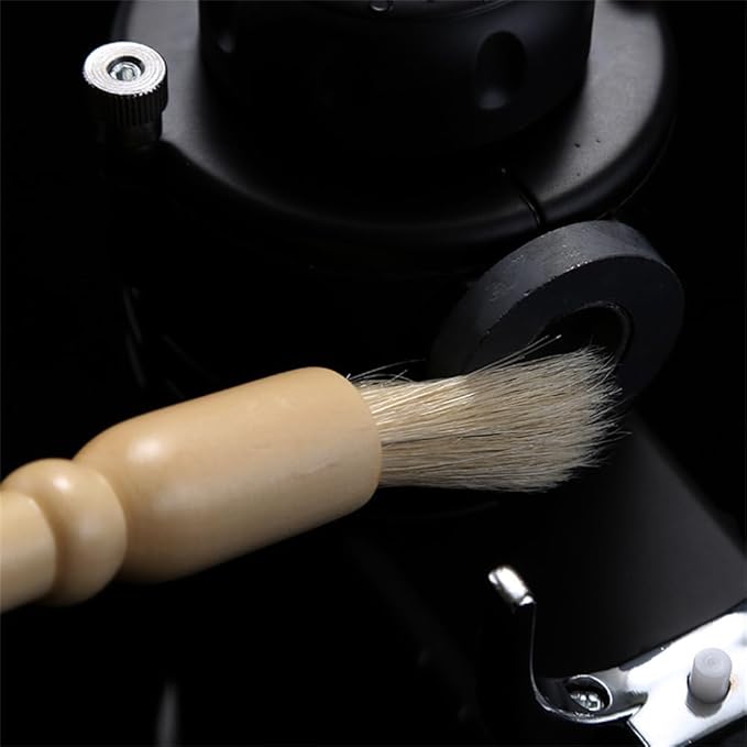 Coffee Grinder Cleaning Brush 2Pcs, Wood Handle & Natural Bristles Wood Dusting Espresso Brush Accessories for Bean Grain Coffee Tool Barista Home Kitchen