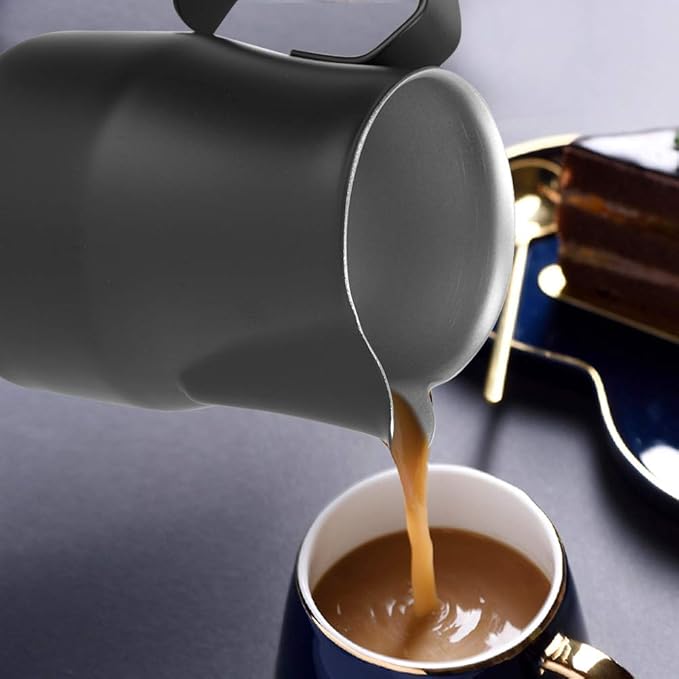 Milk Frothing Pitcher, 500ml/17.5oz Stainless Steel Espresso Steaming Pitcher Milk Steamer Cup Coffee Milk Hot Chocolate Cups