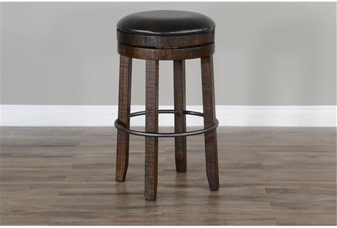 Home Bar and Swivel Bar Stool in Tobacco Leaf 3 Piece Set