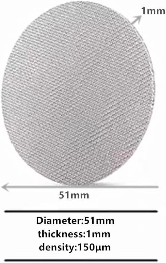 2 Pcs 51mm Espresso Puck Screen Stainless Steel, 1mm Thickness Reusable Coffee Filter Mesh Plate for Espresso Portafilter Filter Basket (51mm,150μm)