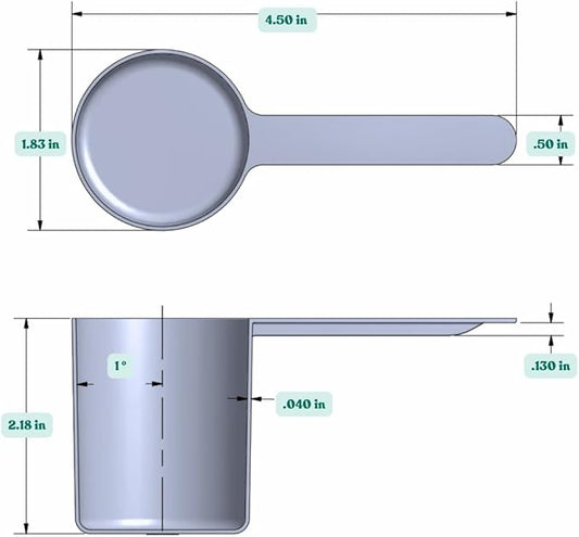 Supplement and Supply 1/3 Cup (80 mL | 2.7 Oz.) Long Handle Scoop for Coffee, Protein Powder, Pet Food, Spices, Grains, Dry Goods – Food-Grade BPA-Free Plastic Measuring Spoon (Pack of 5)