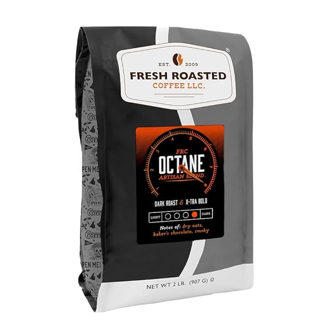 Fresh Roasted Coffee, Octane, 2 lb (32 oz), Dark Roast, Kosher, Whole Bean