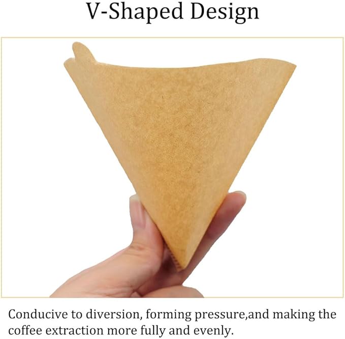Cone Coffee Filters Size 02, 200 Count 1-4 Cups Unbleached V02 Disposable Coffee Filter Paper, Compatible with Conical Shaped Pour Over Coffee Dripper and Drip Coffee Maker
