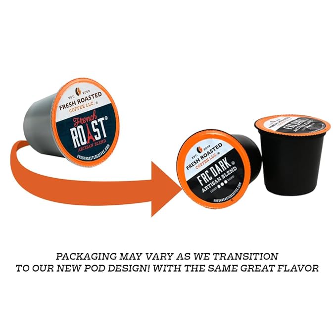 Fresh Roasted Coffee, Seriously Dark Artisan Blend, Dark Roast, 96 Pods for K Cup Brewers