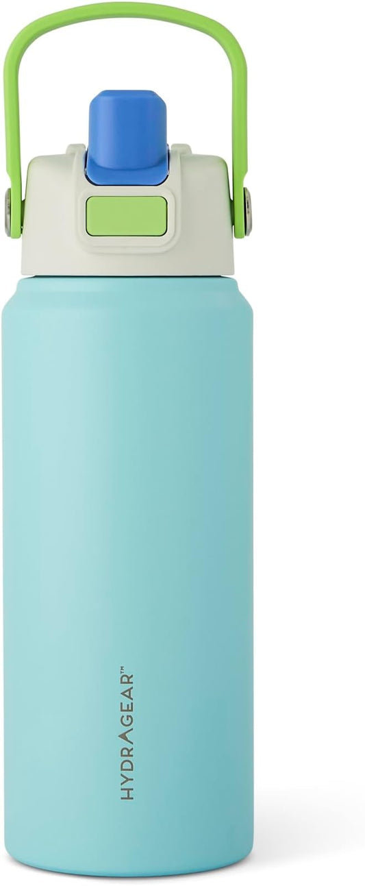 Hydragear RIO Stainless Steel Water Bottle – 24 oz – Double-Wall Vacuum Insulated with Push-Open Lid – BPA-Free - Olympic