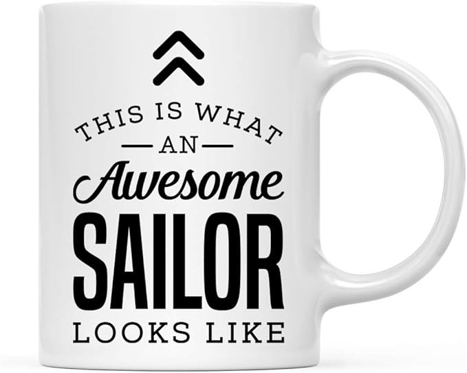Andaz Press 11oz. Ceramic Coffee Tea Mug Thank You Gift, This is What an Awesome Sailor Looks Like, 1-Pack, Birthday Christmas Gift Ideas Coworker Him Her, Includes Gift Box