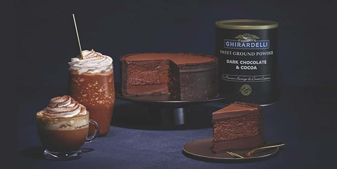 Ghirardelli Dark Chocolate & Cocoa Sweet Ground Powder, 3 lb Can