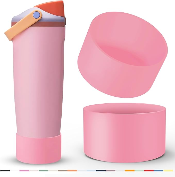 2 Pcs Silicone Boot for Owala 40oz & 30oz FreeSip Sway Tumblers, Protective Bottom Bumper Anti-Slip Sleeve Accessories for FreeSip Sway Water Bottles, Dishwasher Safe and BPA Free