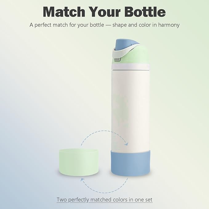 2PCS Silicone Boot for Owala 24oz FreeSip Water Bottle, Anti-Slip Scratch-Resistant Bottom Sleeve, Protective Sports Bottles Accessories, BPA-Free