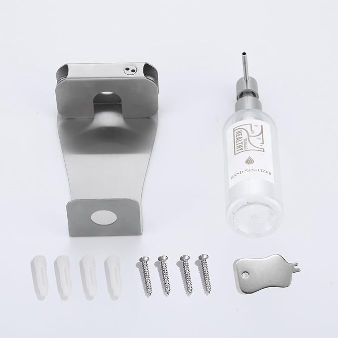 Shampoo, Conditioner, Shower Gel Dispenser 3 Room refillable Shampoo and Conditioner Pump Bottle Wall-Mounted Slot Shower soap Dispenser (KCLS-1), Brushed Stainless Steel