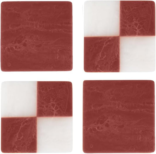 Folkulture Valentine Resin Coasters Set of 4 – Boho Love & Bell Design Waterproof Drink Coasters for Coffee Table Décor – Cute Valentine’s Day Gift for Her, Romantic Home Accessories