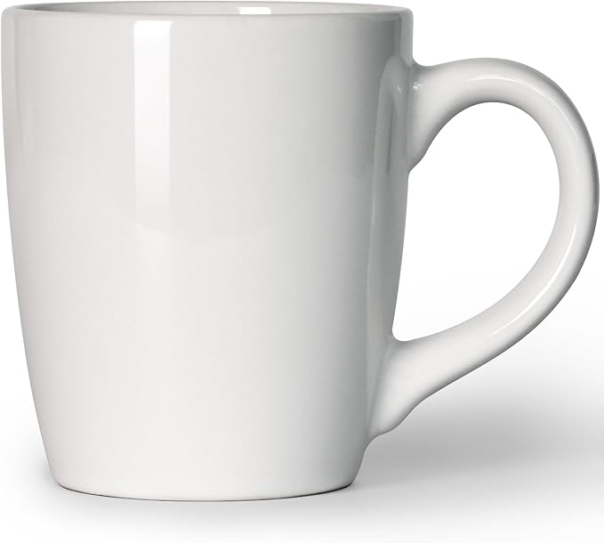 Smilatte 20 OZ Large Coffee Mug, Nice Ceramic Boss Tea Cup with Big Handle for Dad Men Women, Unique Style For Any Kitchen, Pure White