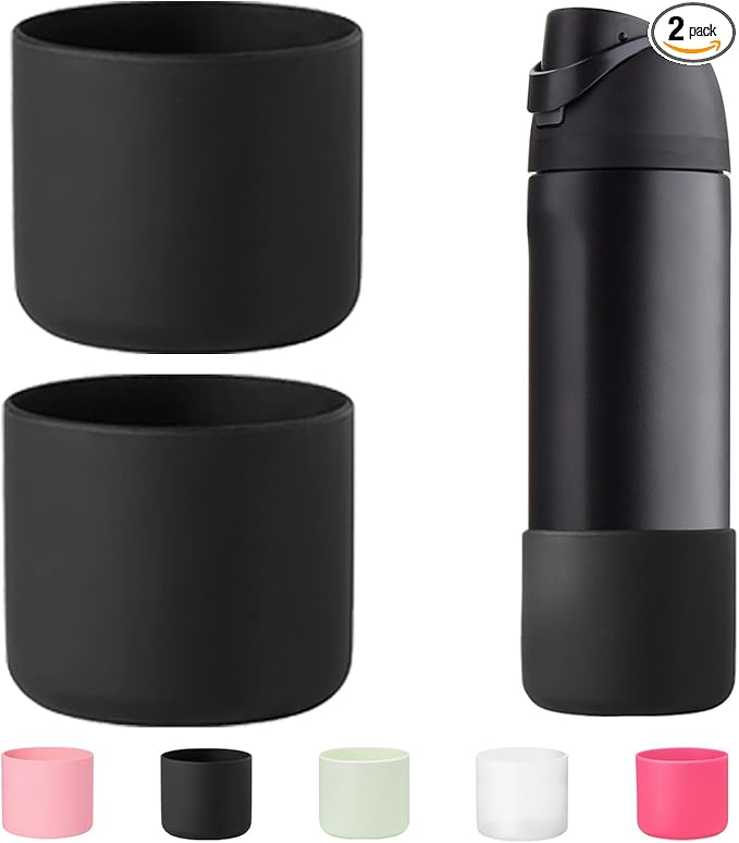 2-PCS Silicone Boot for Owala 24 oz Water Bottle, Accessories for Owala 24oz Boots - Protector Sleeve Anti-Slip & Scratch Rubber Bottom Cover for Free Sip,Twist,Flip Water Bottles