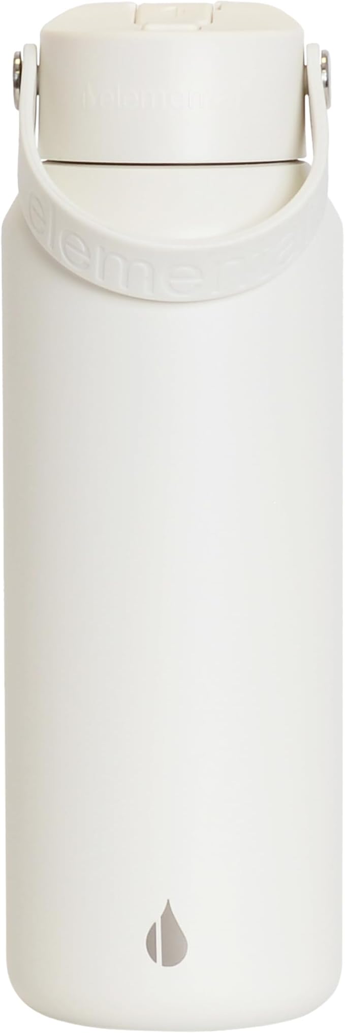 Elemental 40oz Insulated Water Bottle with Straw - 100% Leak-Proof Stainless Steel Core Water Bottles for Travel, Sports and Gym - Double Wall Insulation & BPA Free - White