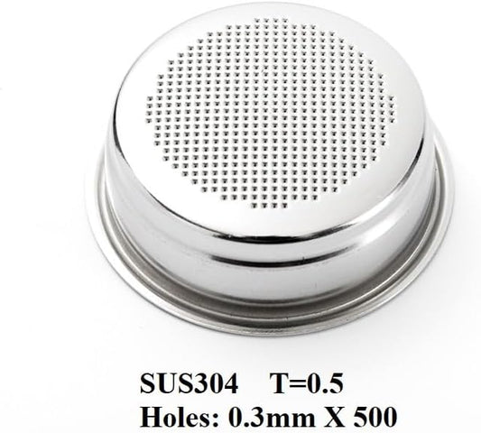 51mm Non Pressurized Filter Basket, Single Cup Sieve for 51mm Portafilter, 10 Grams of Powder Capacity