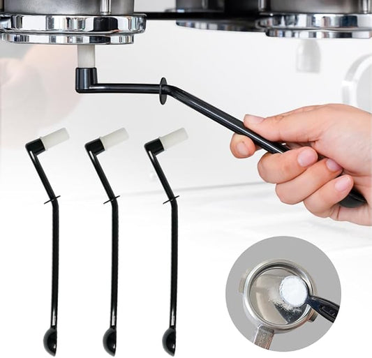 watchget Coffee Machine Cleaning Brush Set, 3 Pieces Espresso Cleaner Brushes with Spoon, Nylon Group Head Espresso Machine Cleaning Tool