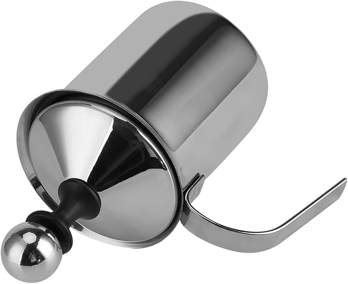 Handheld Milk Frother Pitcher, Manual Milk Fr Stainless Sel Stainless Steel Manual Foamer, Milk Fr Manual For Milk Coffee Milk Creamer Frother Cappuccino Coffee Foam Pitcher With Handle And Lid For