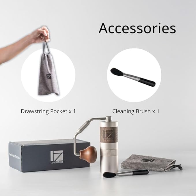 1Zpresso Q Manual Coffee Grinder with Stainless Steel Conical Burr, Foldable Handle for Drip, French Press, Cold Brew, Travel