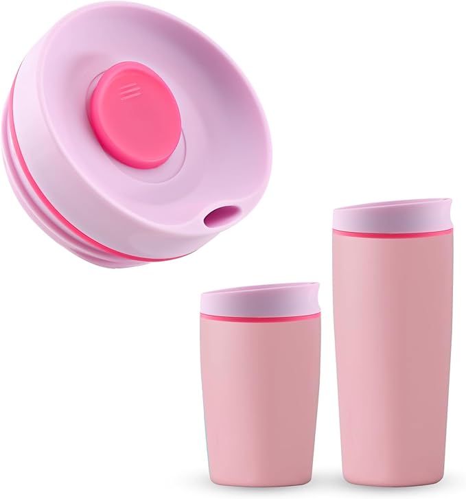 Replacement Lid for Owala SmoothSip Slider 20oz & 12oz, Top Cover Compatible with Owala 24oz Coffee Tumbler, Coffee Travel Mugs Leakproof Accessories, BPA-Free (Light Pink)