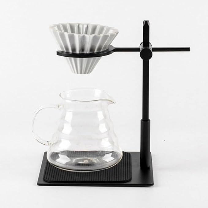 Adjustable Double Filter Cup Holder for Pour Over Coffee Maker, Aluminum Alloy Dripper Stand, Coffee Drip Brewer Rack