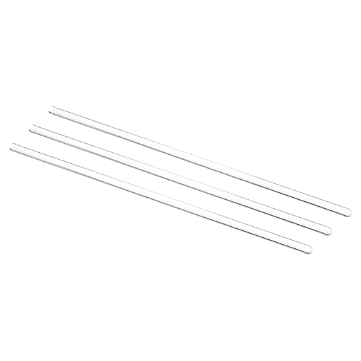 MECCANIXITY 3.3 Borosilicate Glass Stick 7.87" Length 5mm Dia Stir Rod Mixing Tools with Both Ends Round for Lab Kitchen Science 3Pcs