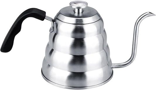 TOPINCN 304 Stainless Steel Pour Over Coffee Gooseneck Kettle Teapot with Thermometer, 1.2L Capacity, Beehive Shaped Design, for Gas, Electric and Induction Stoves (1.2L)